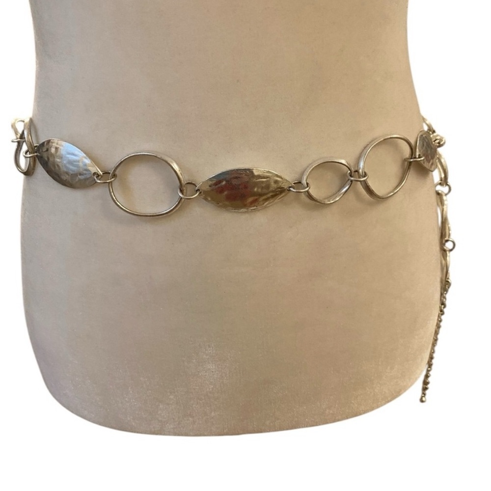 Chicos Womens Vintage Silver Chain Belt